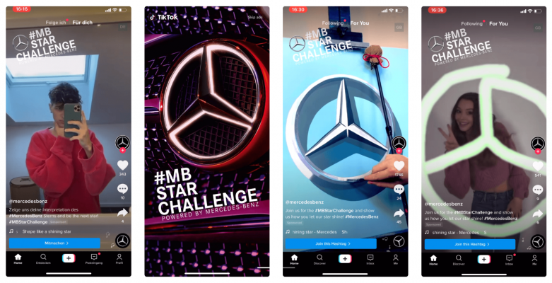Hình ảnh minh hoạ cho một chiến dịch quảng cáo thương hiệu Mercedes Benz sử dụng Hashtag